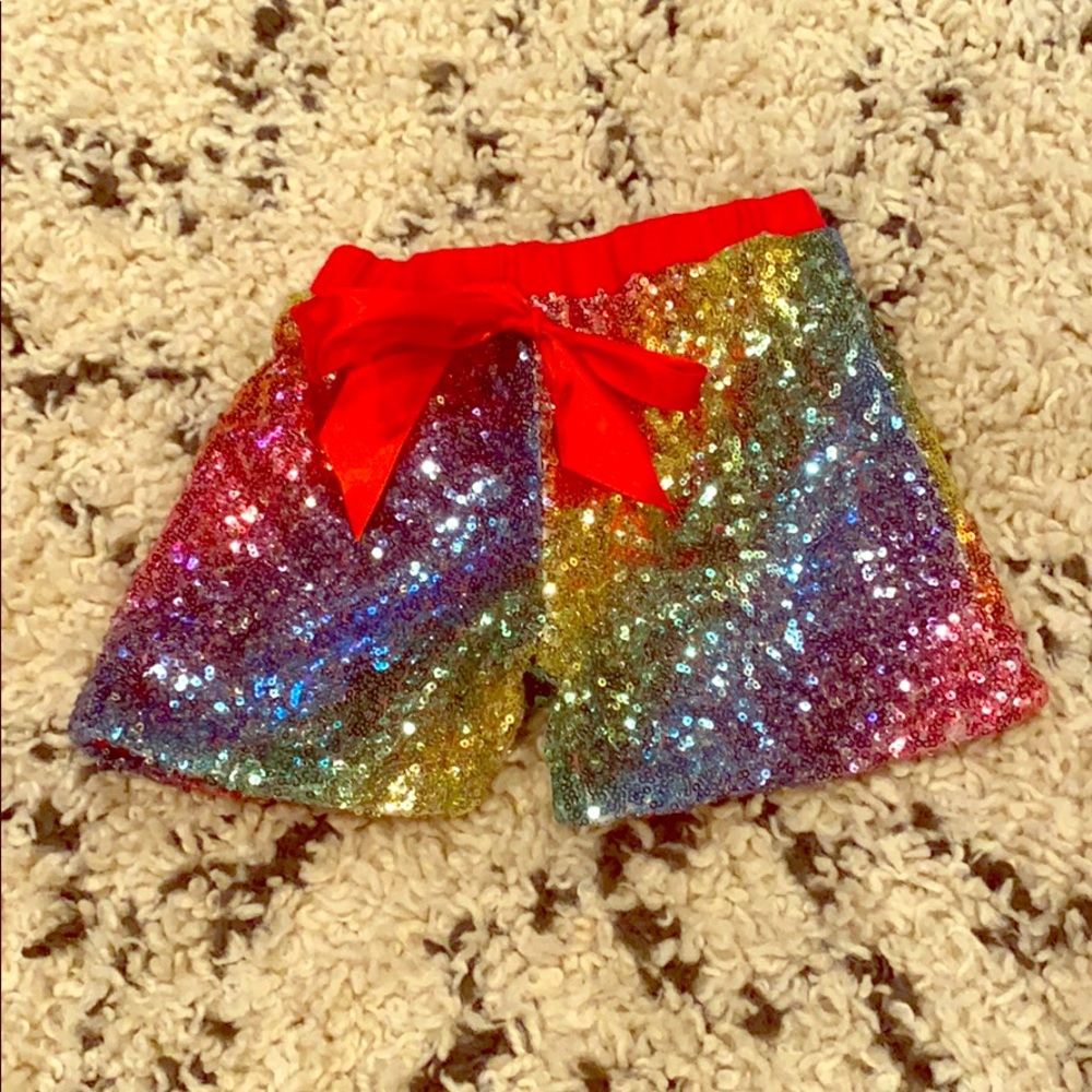 3/$15 Rainbow sequin shorts